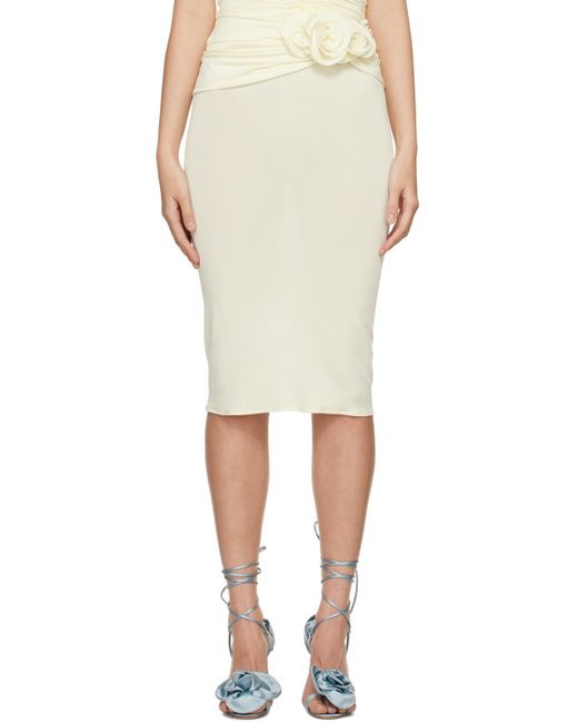 Magda Butrym Natural Off-white Wrap Midi Skirt