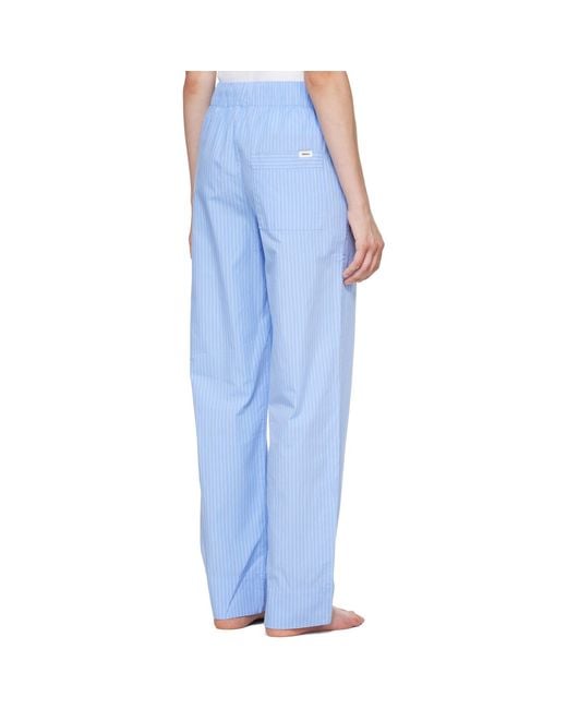 Tekla Blue Poplin Pyjama Pants