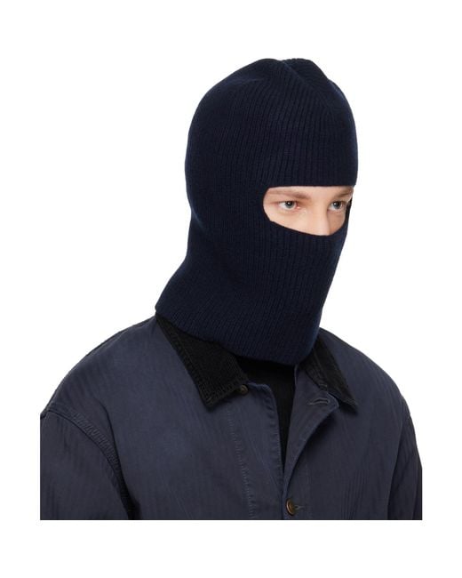 Maison Margiela Blue Virgin Wool Balaclava for men