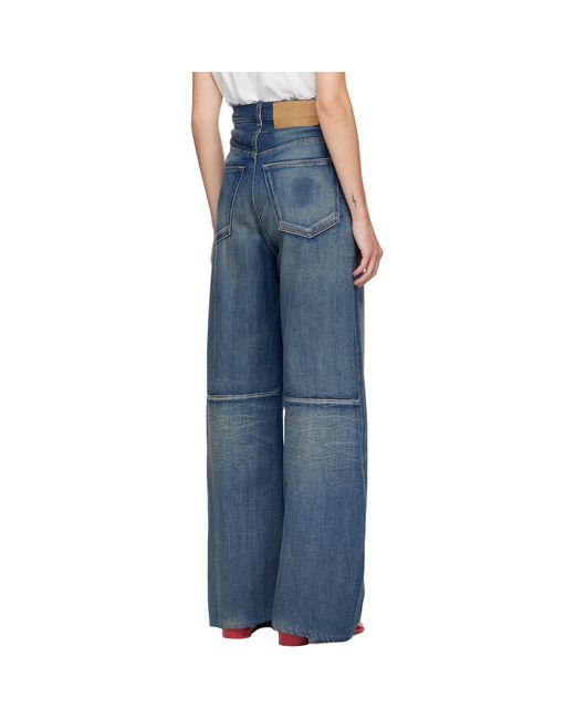 MM6 by Maison Margiela Blue Wide-Leg Jeans