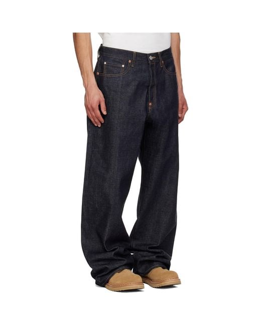 KENZO Blue Turn Up Wide Fit Jeans for men