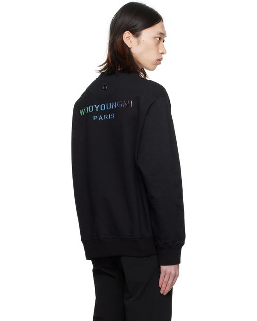 Wooyoungmi Black Embossed Sweatshirt for men