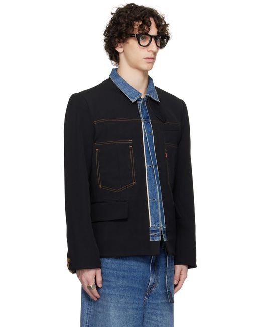 Levi's サカイ Denim Matelasse Twill Jacket Shop Sacai - Levi's x Sacai Matelasse Twill Reversible Denim