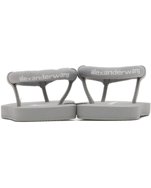 Alexander Wang Black Gray Tubular Flip Flop Sandals