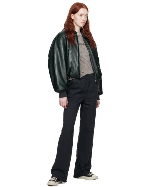 Acne Black Green Coated Faux-leather Jacket