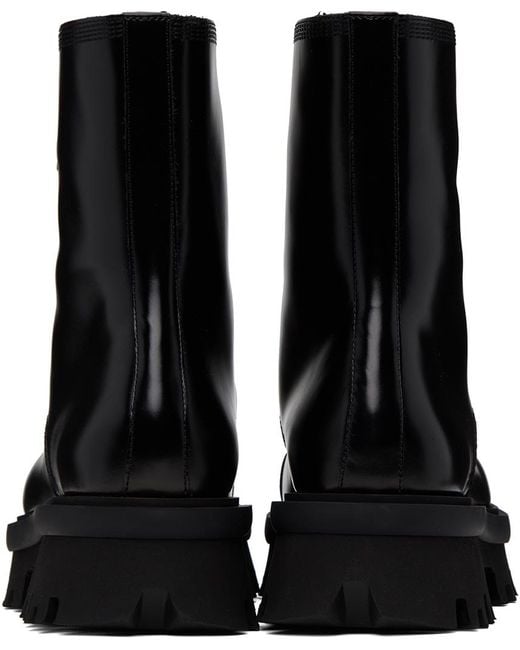 Ferragamo Black Combat Boots