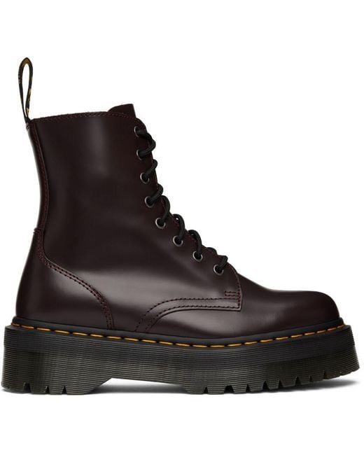 Dr. Martens Leather Burgundy Jadon Boots in Black for Men Lyst UK