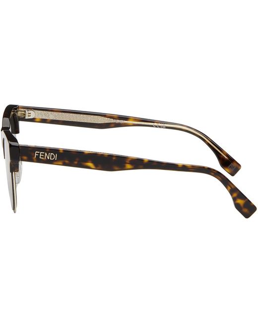 Fendi Black D-frame Tortoiseshell Acetate And Gold-tone Sunglasses for men