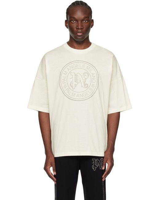 Palm Angels Off-white Milano Stud Loose T-shirt for men