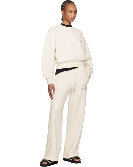 Amiri Natural Off- Starburst Cropped Sweatshirt