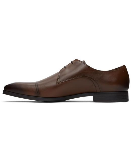Chaussures oxford brunes à logo gaufré Boss pour homme en coloris Black