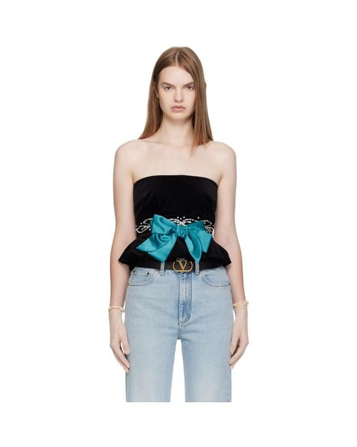 Valentino Blue Velvet Tank Top