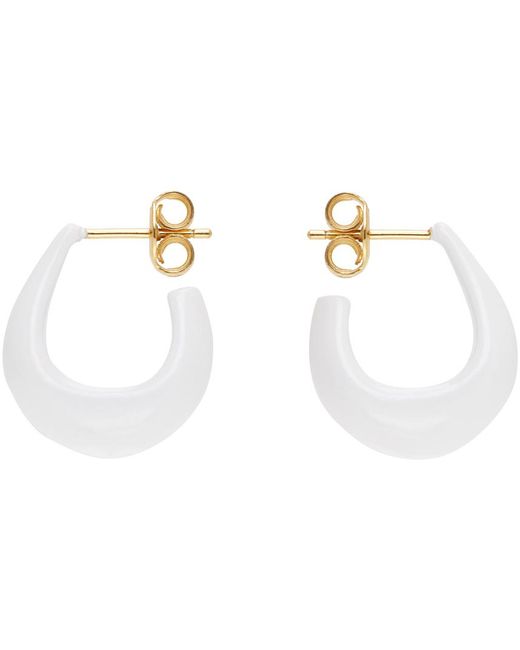 Lemaire Black Curved Mini Drop Earrings