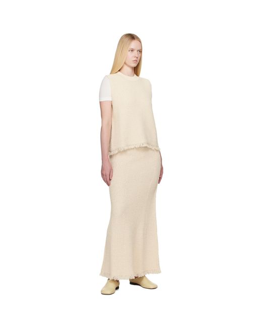 Studio Nicholson Natural Off- Rye Midi Skirt