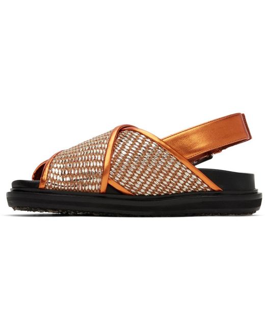 Marni Black Orange Fussbett Sandals