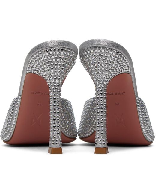 AMINA MUADDI Black Alexa Crystal Slipper 105 Heeled Sandals