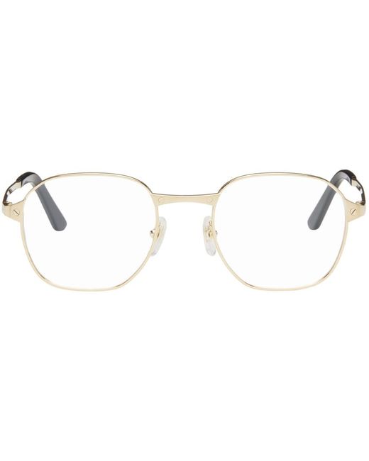 Cartier Black Gold Square Glasses for men