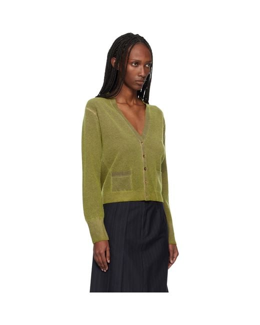 Maison Margiela Black Virgin Wool V Neck Cardigan