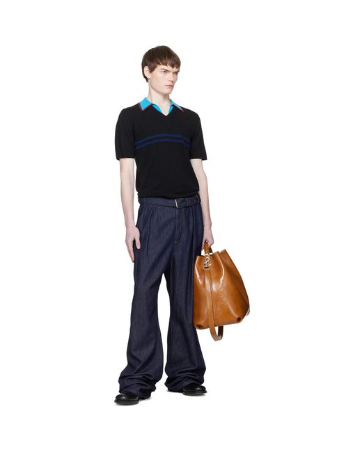 Dries Van Noten Blue Pleated Jeans for men
