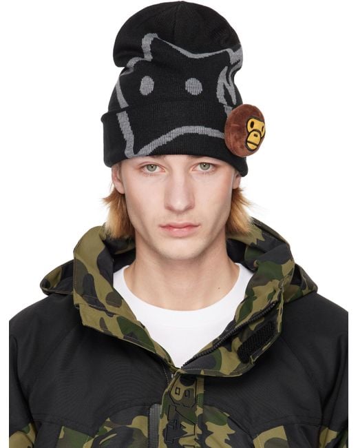 A Bathing Ape Knit Baby Milo Beanie in Black for Men | Lyst