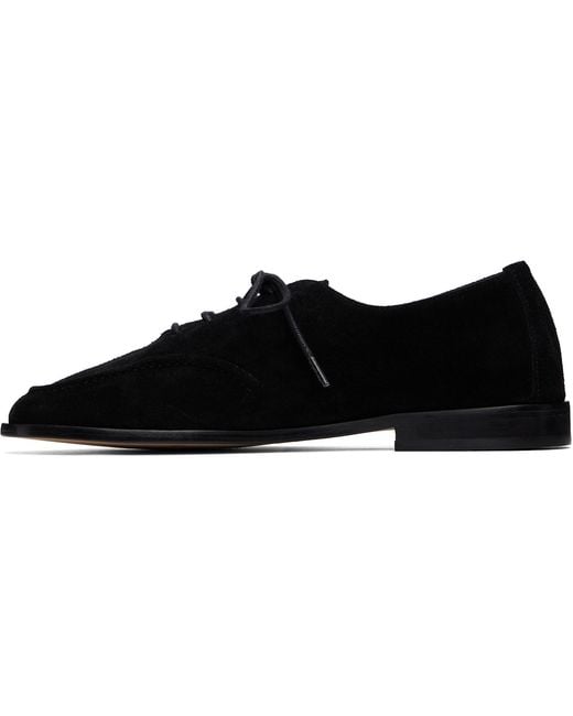 Hereu Black Juliol Lace Up Suede Loafers for men
