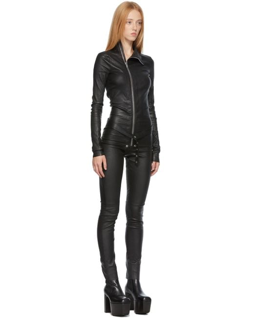 rick owens ジャンプスーツ21SS GARY FLIGHTSUIT Rick Owens Leather Gary Flightsuit in Black | Lyst Canada