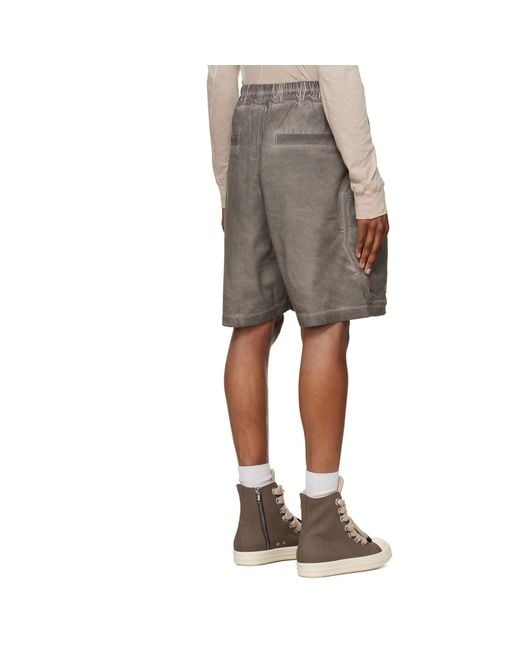Rick Owens Gray Tower Bauhaus Denim Shorts for men