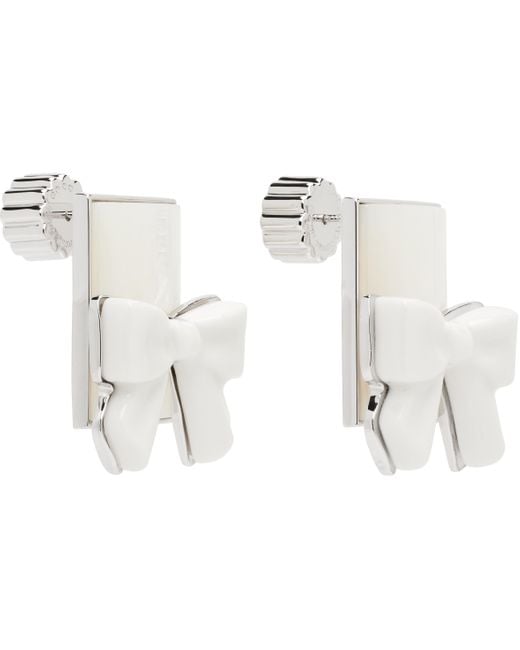 ShuShu/Tong Black Yvmin Edition Ceramics Bowknot Square Earrings