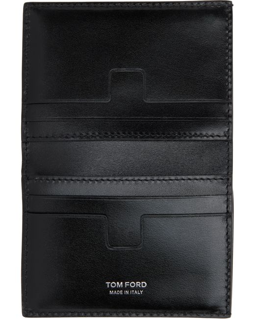 メンズ Tom Ford ブラック Printed Patent Eel T Line 札入れ Black