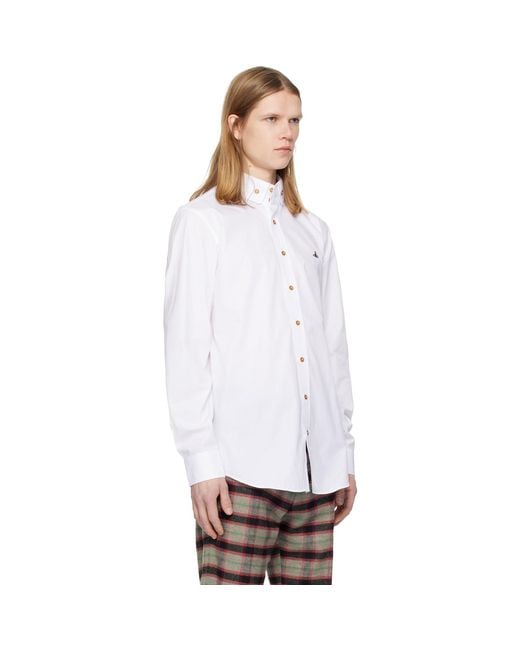 Vivienne Westwood White Two Button Krall Shirt for men