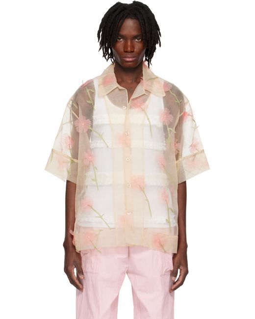 Simone Rocha Natural Carnation Organza Boxy Shirt for men