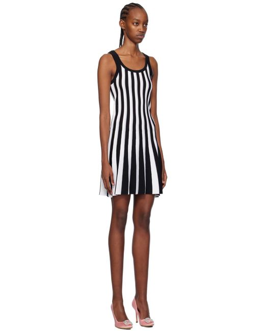 Moschino White & Black Archive Stripes Minidress