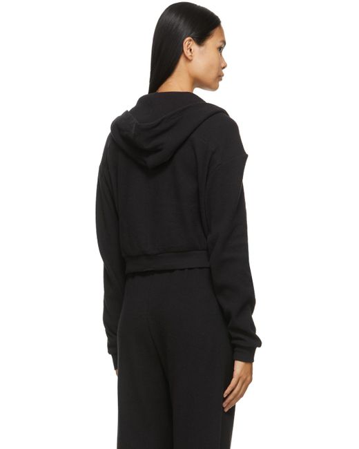 Skims Waffle Lounge Hoodie in Black Lyst