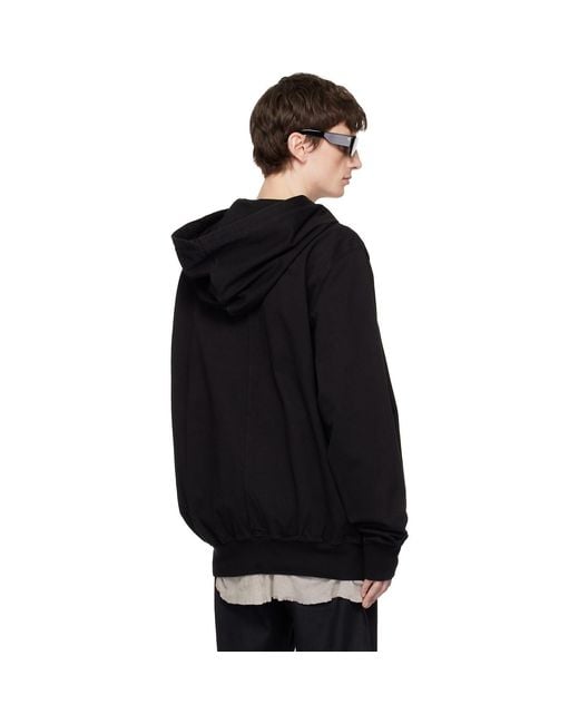 Rick Owens Black Temple Oversized Hoodie for men