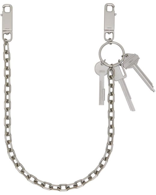Porte-clés argenté à chaine et à breloques C2H4 pour homme en coloris Metallic