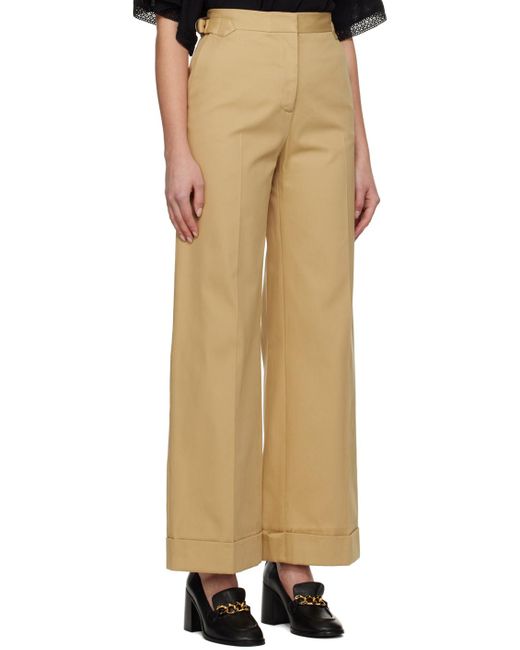 See By Chloé Natural Brown Wide Cuffed Trousers