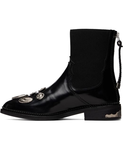 Toga Black Polido Ankle Boots