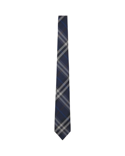 Burberry Black Check Silk Tie for men