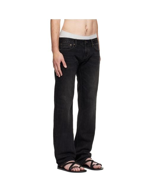 Raimundo Langlois Black Slim Straight Jeans for men