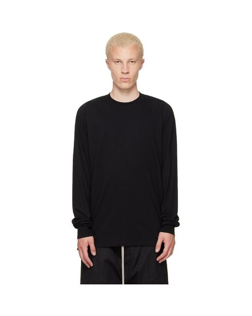 Rick Owens Black Tower Short Crewneck Ls T-Shirt for men