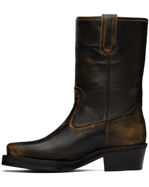 Guess Leather Biker Boots in Black Lyst Australia