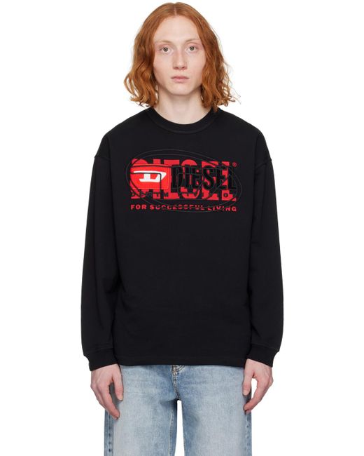 DIESEL Black S-baxt-n1 Sweatshirt for men