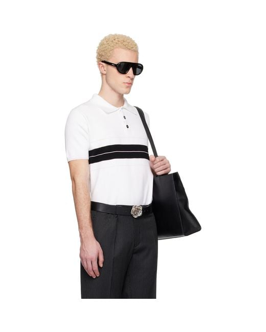 Ernest W. Baker Black Striped Polo for men