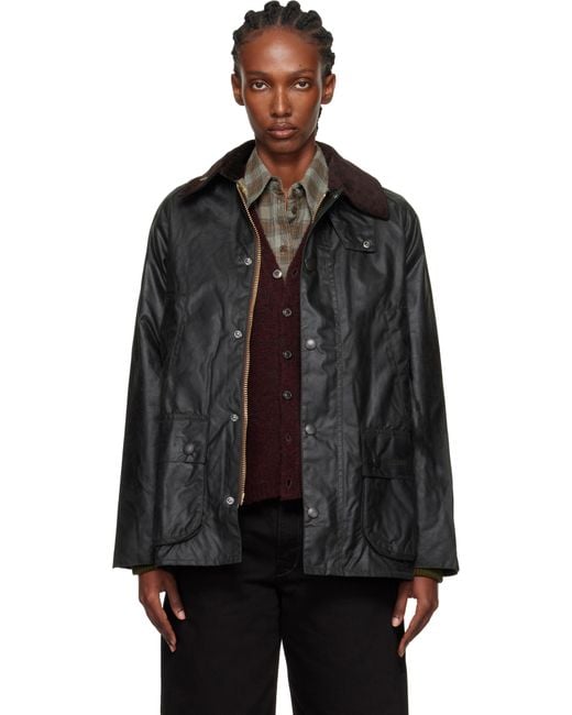 Barbour Black Bedale Waxed Jacket