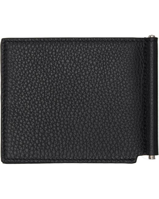 Givenchy Black Grained Leather Clip Wallet for men