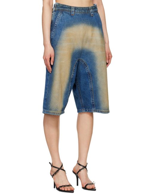 Y. Project Blue Souffle Denim Shorts