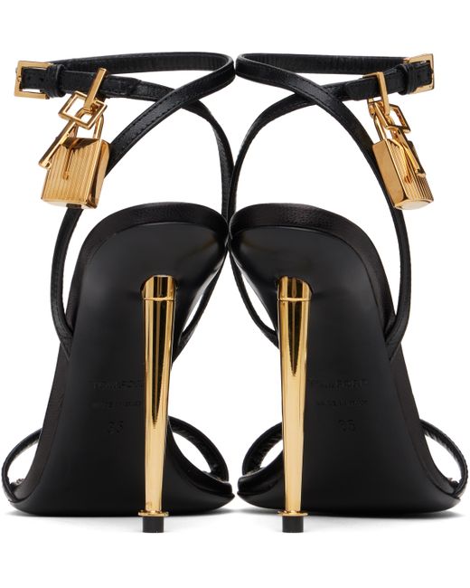 Tom Ford ブラック Padlock Pointy Naked ヒールサンダル Black