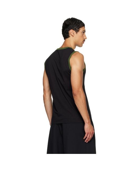 Dries Van Noten Black Cotton Tank Top for men