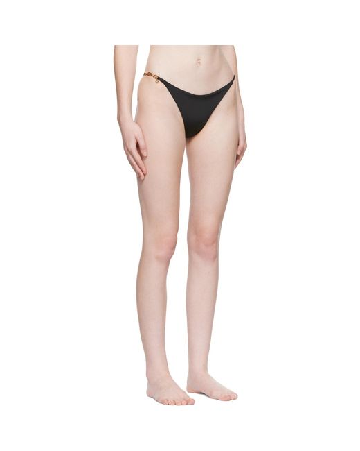 Versace Black Greca Chain Bikini Bottoms