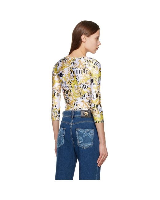 Versace Jeans Couture Multicolor Logo-Print Long-Sleeve Body
